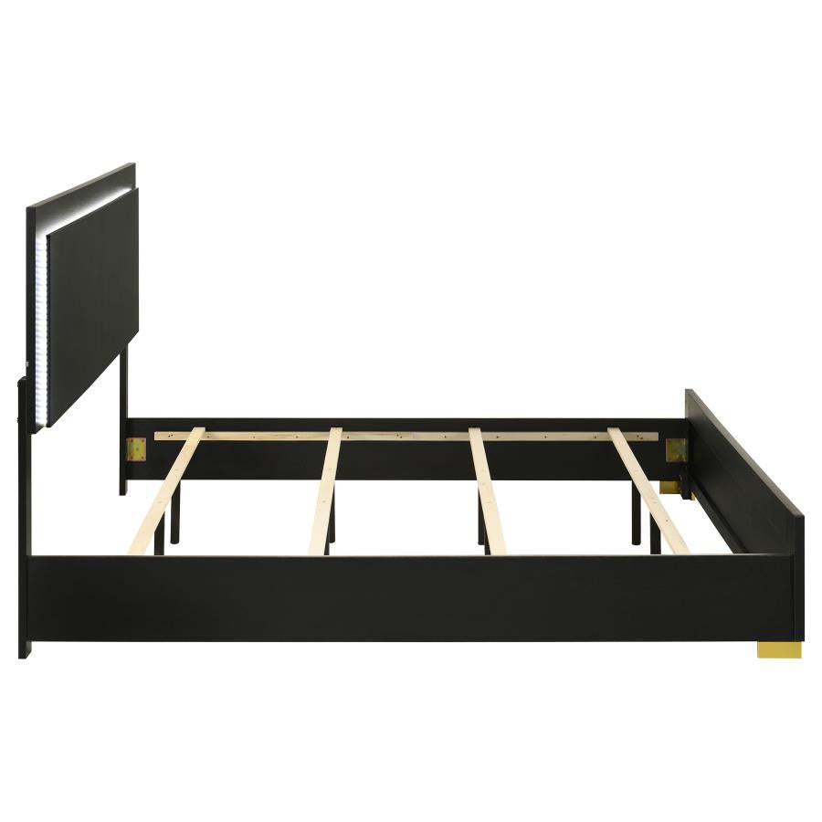 Marceline - Wood LED Panel Bed
