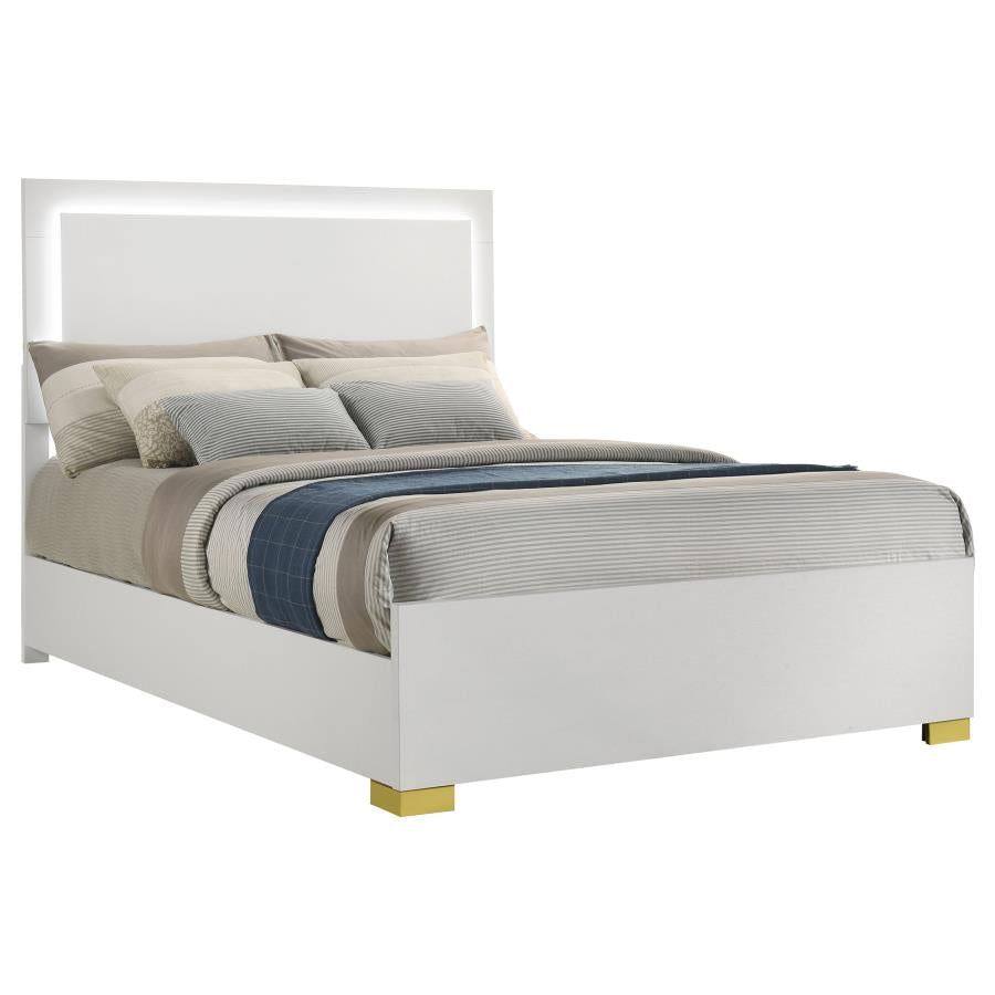 Marceline - Wood LED Panel Bed
