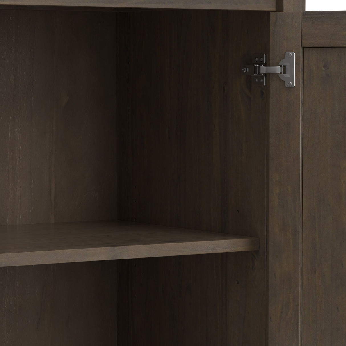 Ela - Wide Storage Cabinet - Smoky Brown by Simpli-Home | Bel Furniture