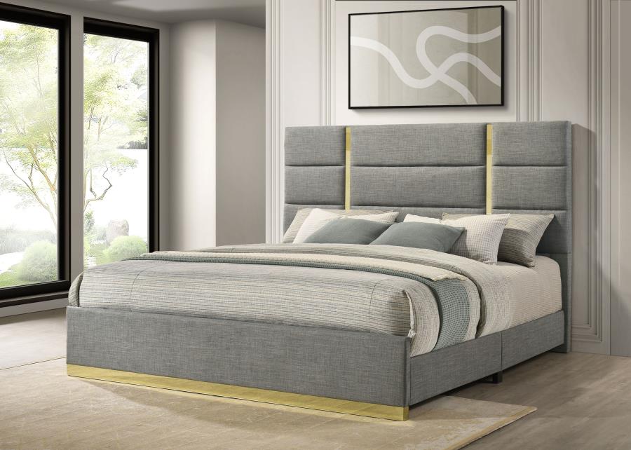 Ines - Fabric Upholstered Panel Bed