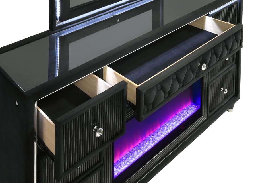 Lorient - Bedroom Set With LED Flame Box Dresser
