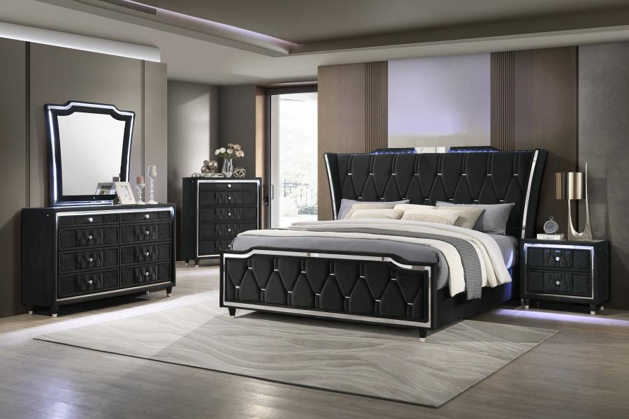 Lorient - 2-Drawer LED Nightstand With USB