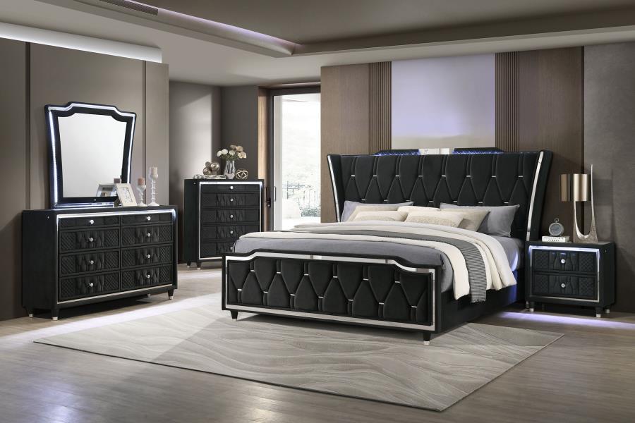 Lorient - 8-Drawer LED Bedroom Dresser Cabinet