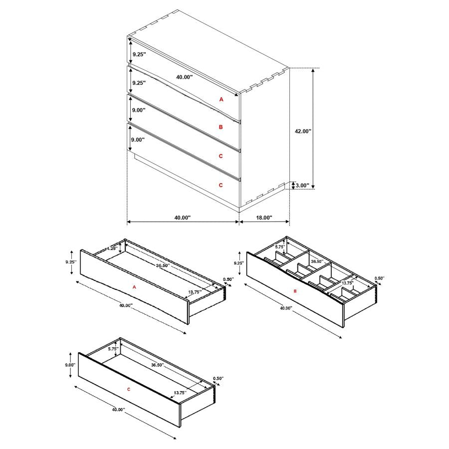 Winslow - 4-Drawer Bedroom Chest - Smokey Walnut