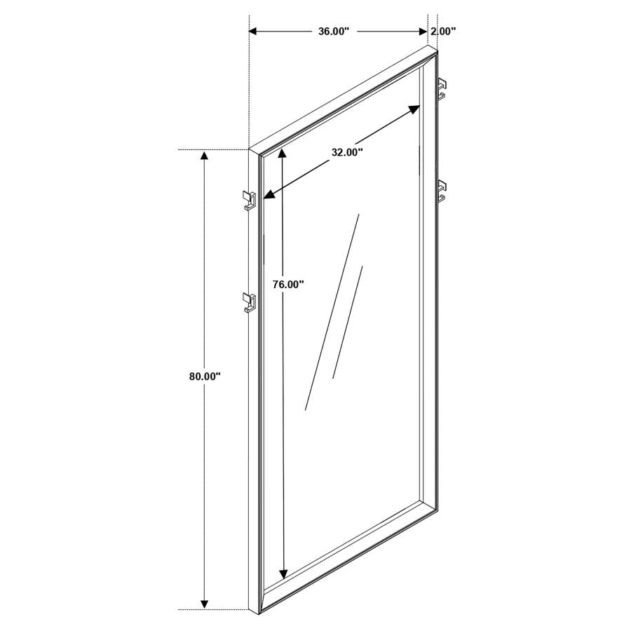 Durango - Standing Floor Mirror - Smoked Peppercorn