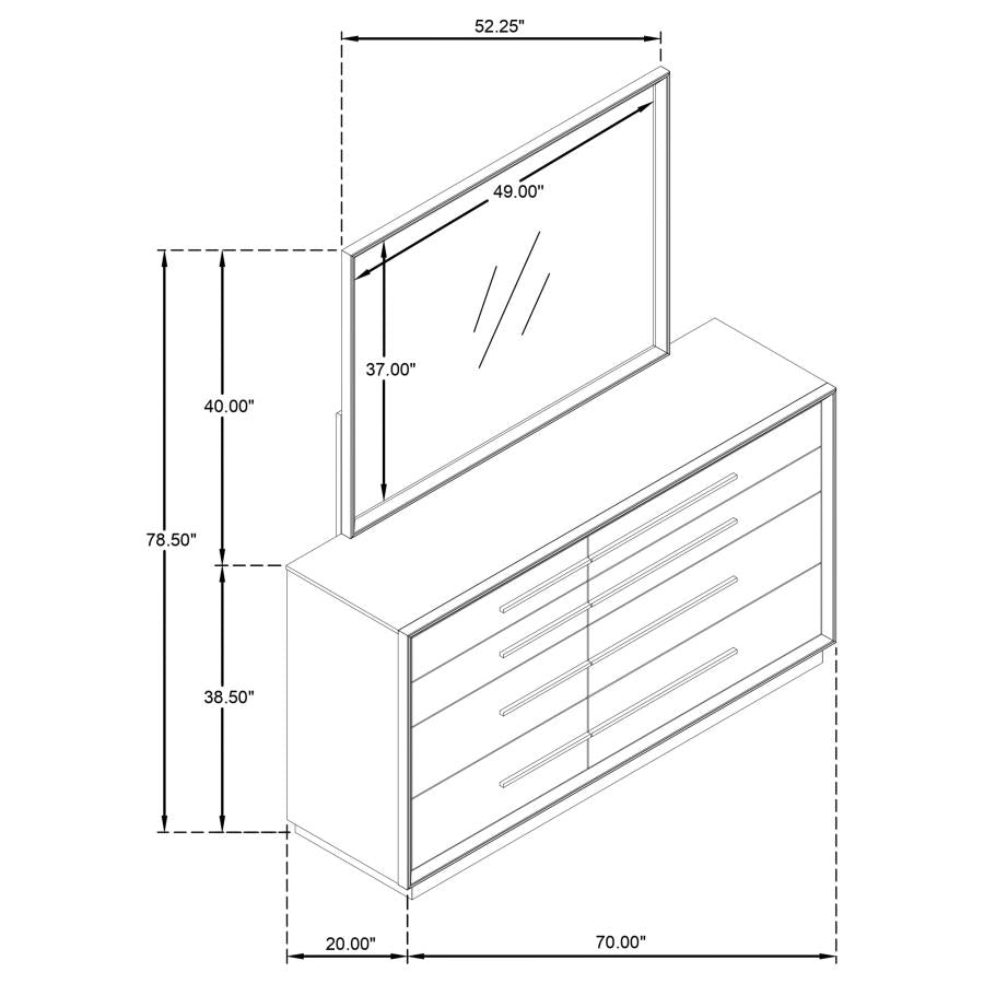 Durango - 8-Drawer Dresser With Mirror