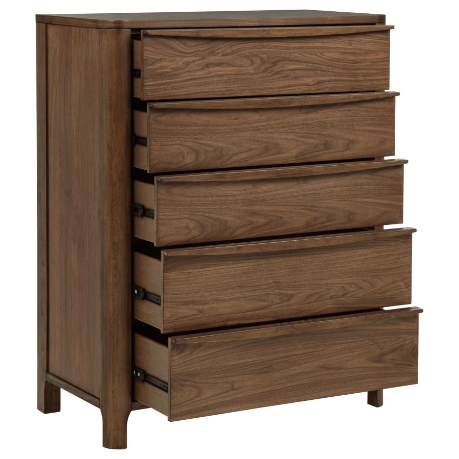 Maderia - 5-Drawer Chest Of Drawers - Walnut