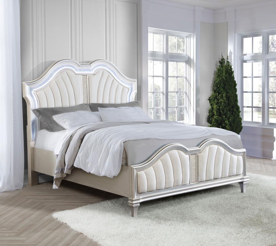 Evangeline - Wood LED Panel Bed