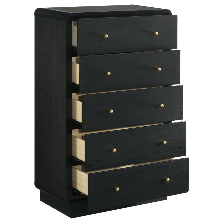 Cavelle - 5-Drawer Chest Of Drawers - Black