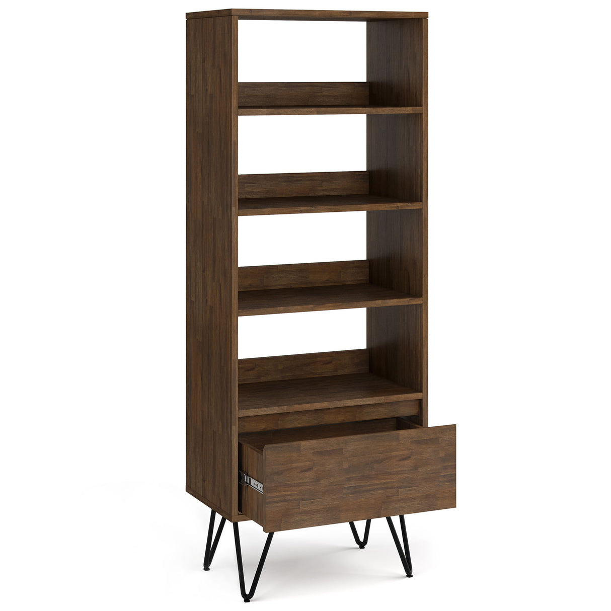 Chase - Tall Bookcase - Rustic Natural Aged Brown by Simpli-Home | Bel Furniture