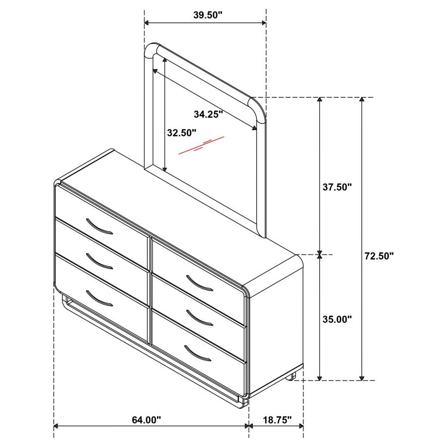 Amsbury - 6-Drawer Dresser Cabinet