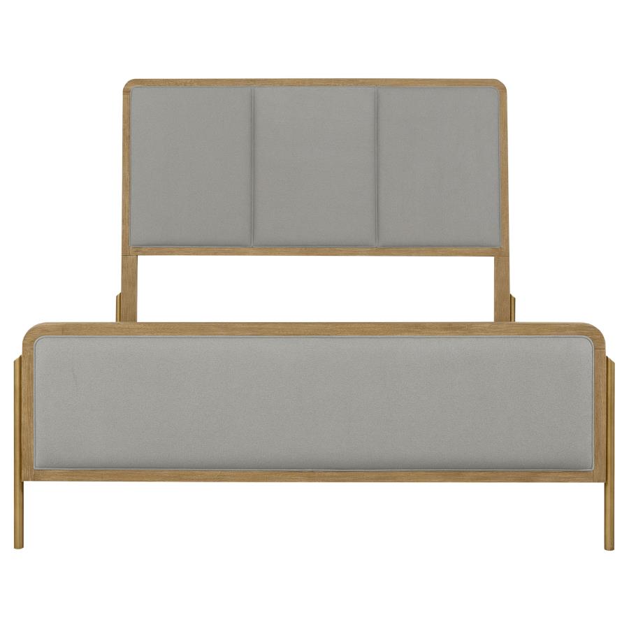 Arini Upholstered Panel Bed Sand Wash and Grey