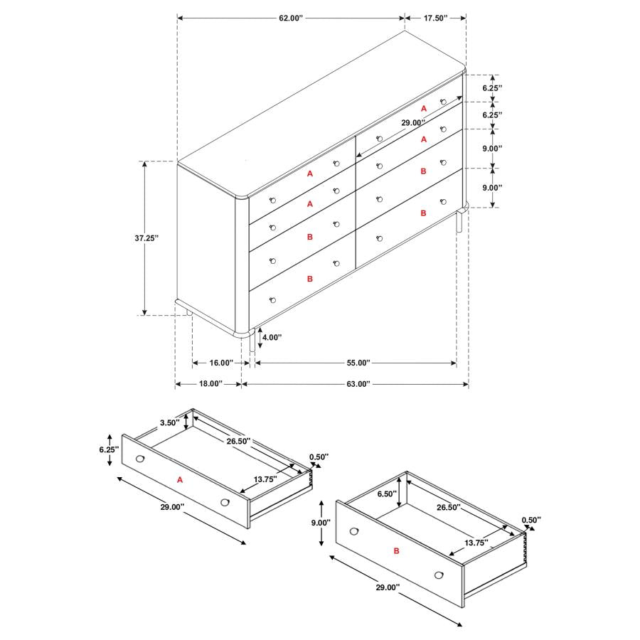 Arini - 8-Drawer Dresser