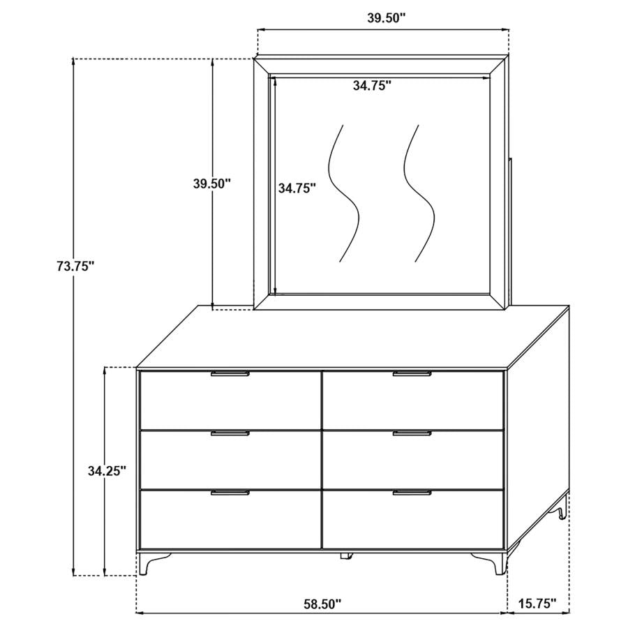Kendall - 6-Drawer Dresser With Mirror