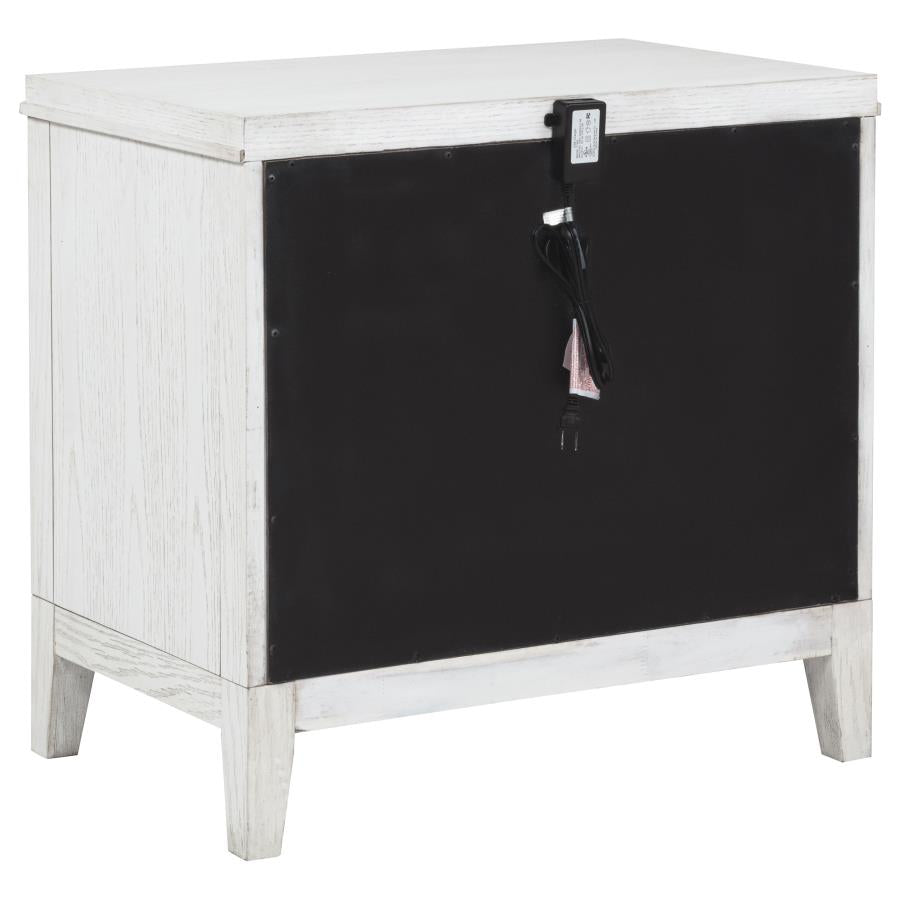 Marielle - 2-Drawer Nightstand Bedside Table - Distressed White