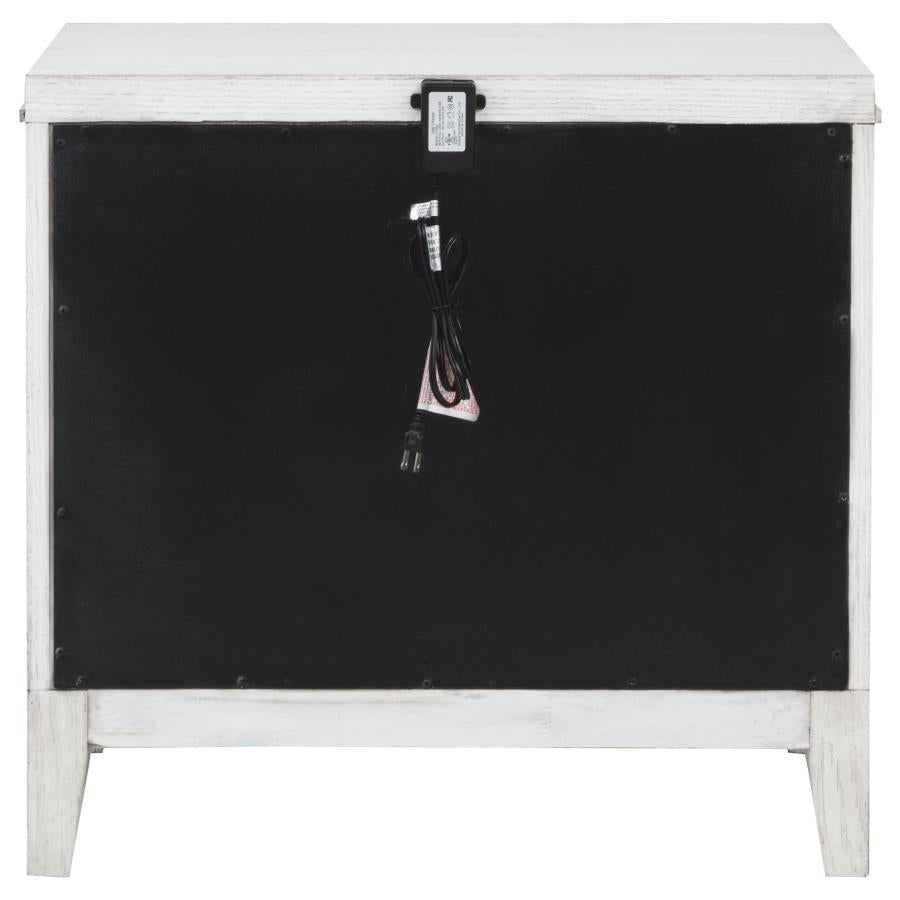 Marielle - 2-Drawer Nightstand Bedside Table - Distressed White
