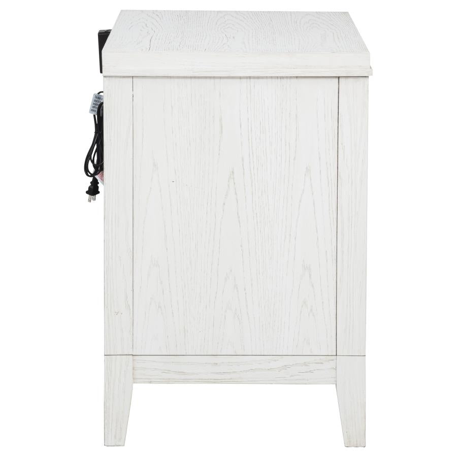 Marielle - 2-Drawer Nightstand Bedside Table - Distressed White