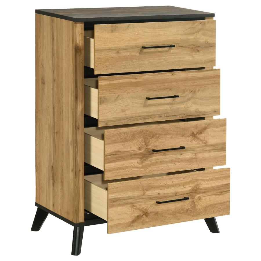 Kaywood - 4-Drawer Bedroom Chest Of Drawers - Natural Pine