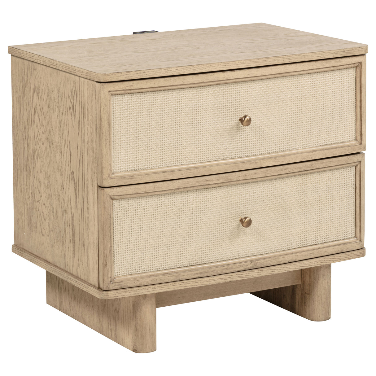 Kailani - 2-Drawer Nightstand Bedside Table - Beige Oak