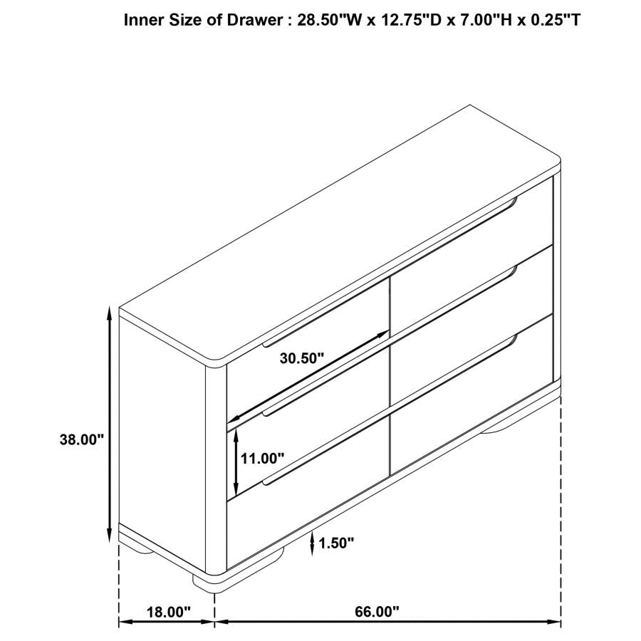 Ladera - 6-Drawer Bedroom Dresser