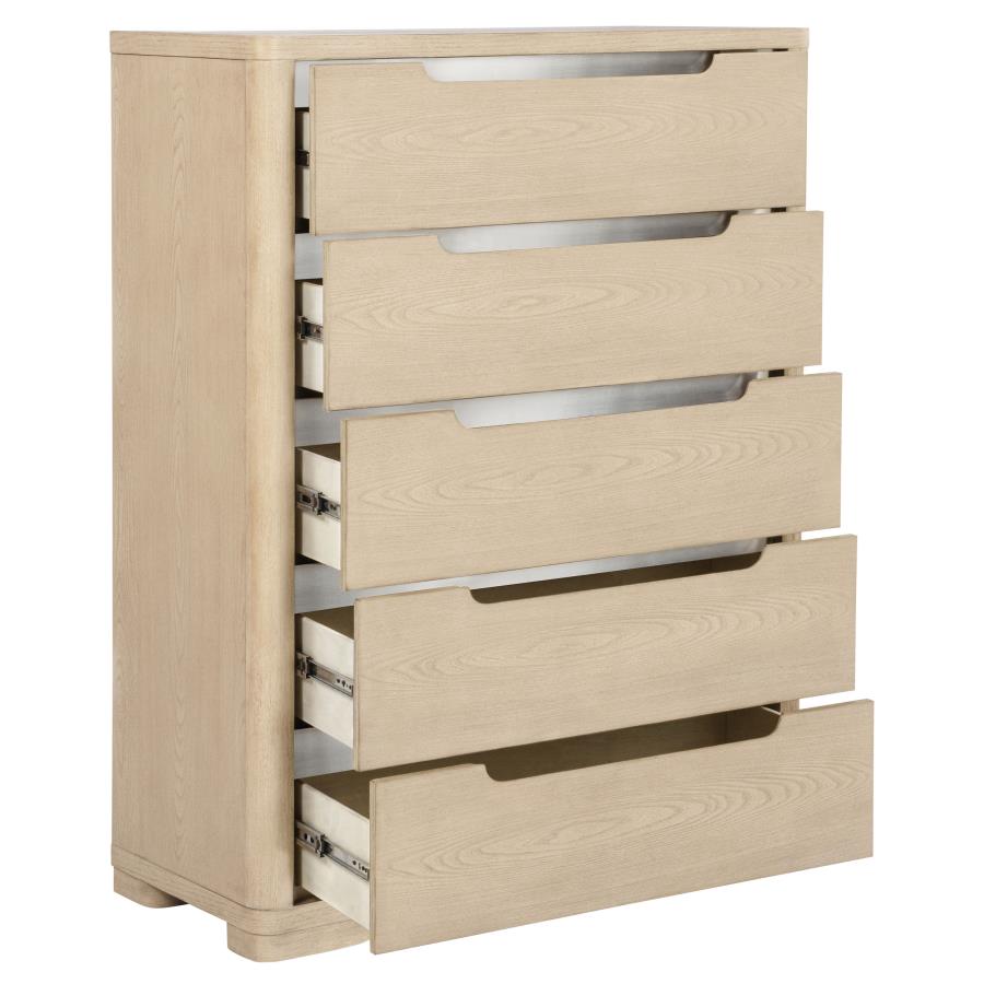 Ladera - 5-Drawer Bedroom Chest Of Drawers - Light Elm