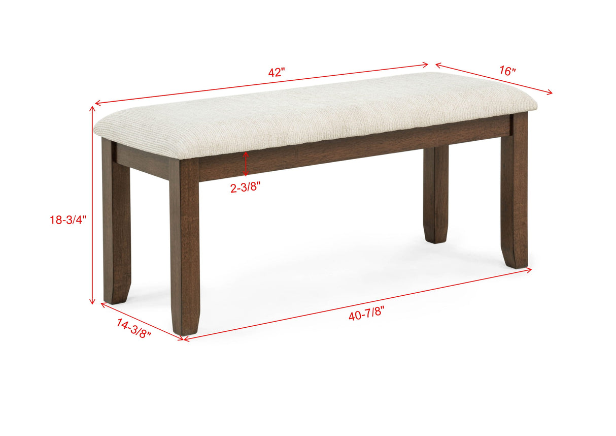 Avasa - Bench - Dark Brown / Beige