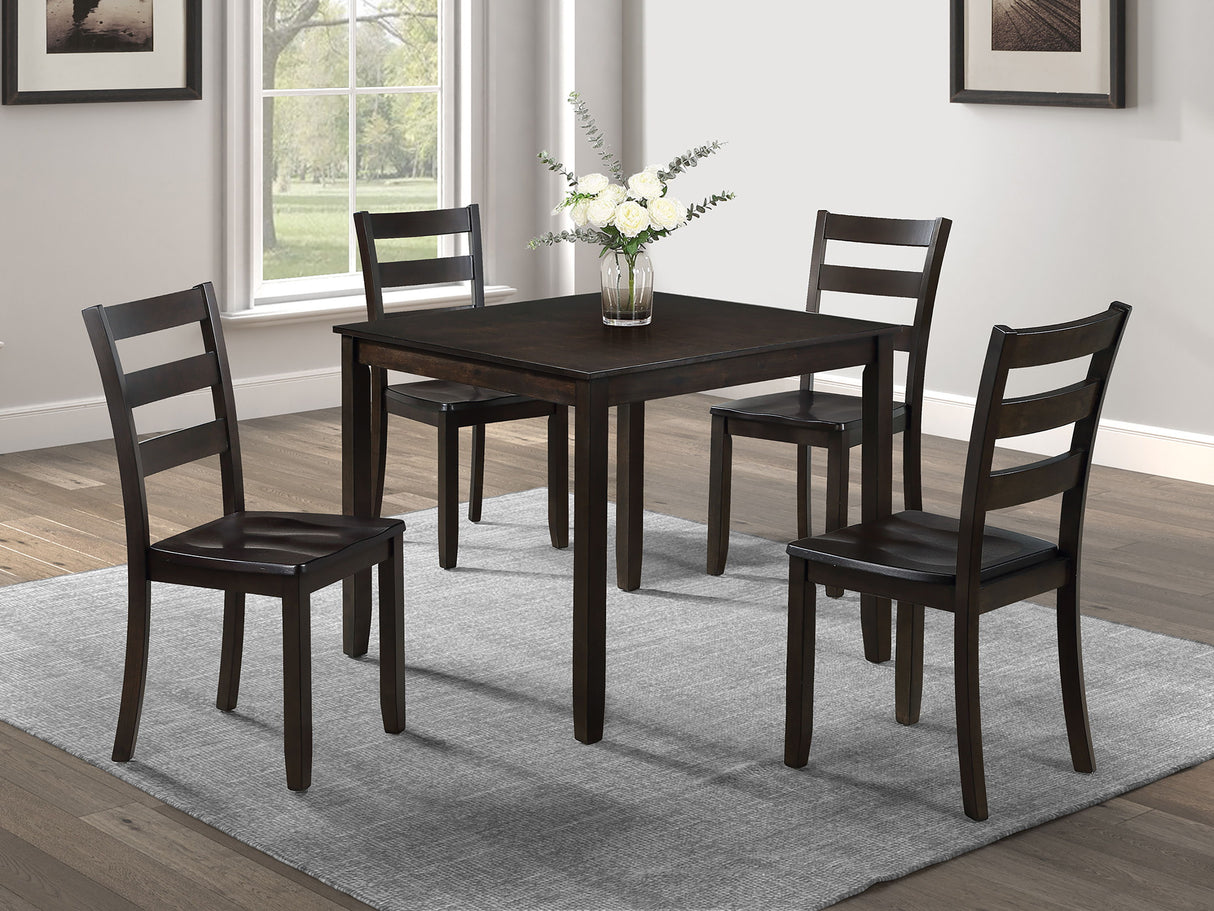 Durham - 5 Piece Dining Set - Espresso by Crown Mark | Bel Furniture