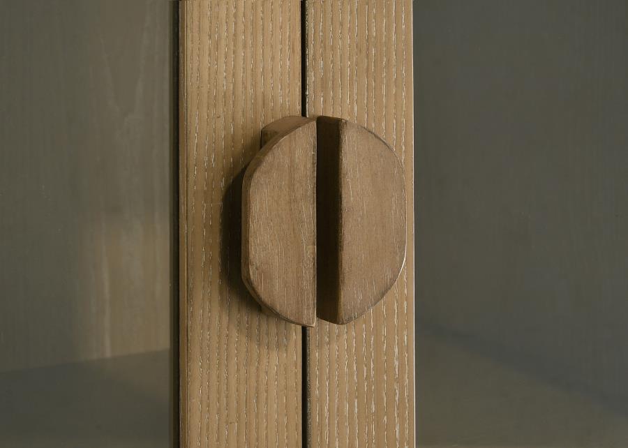 Adina - Tall Display Cabinet - Distressed Light Brown by Coaster Fine Furniture | Bel Furniture