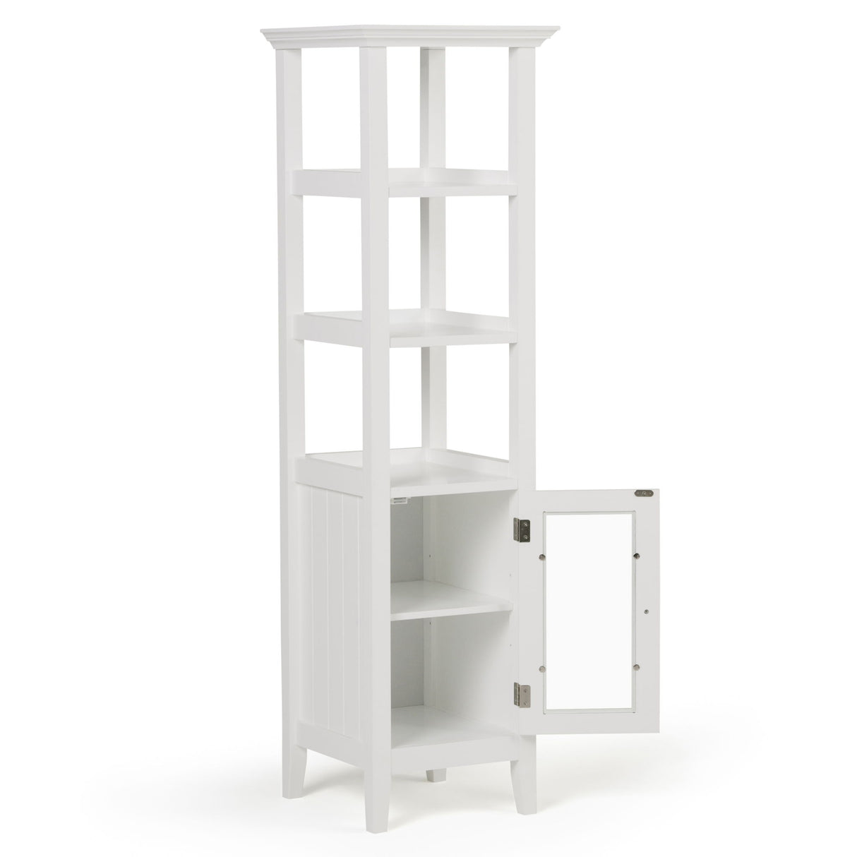 Acadian - Bath Storage Tower - Pure White by Simpli-Home | Bel Furniture