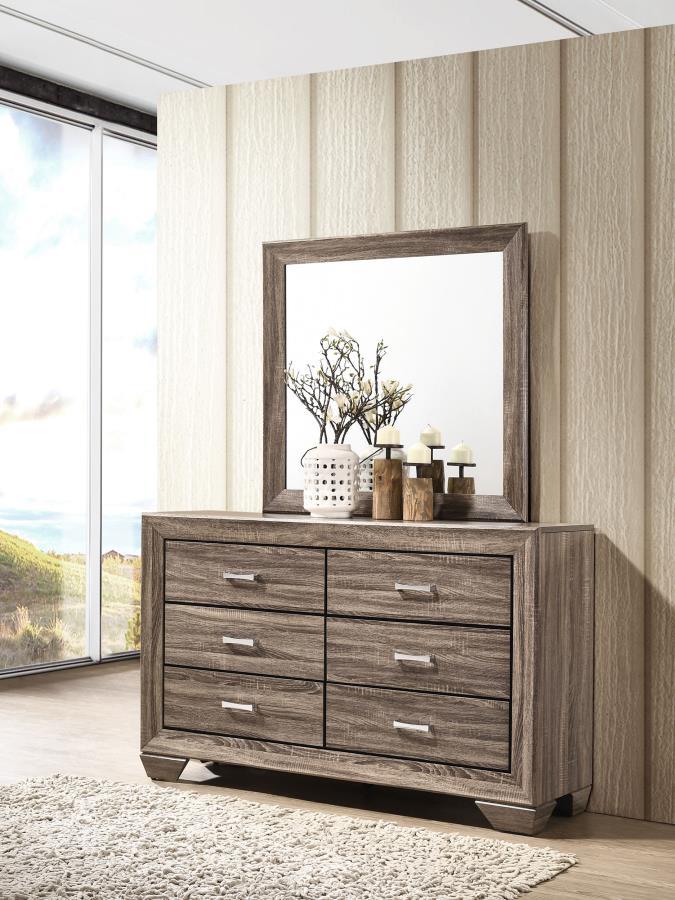 Kauffman - 6-Drawer Dresser with Mirror by CoasterEveryday | Bel Furniture