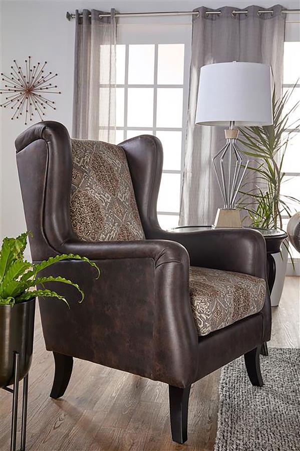 Elmbrook - Upholstered Wingback Accent Club Chair - Brown by Coaster Fine Furniture | Bel Furniture
