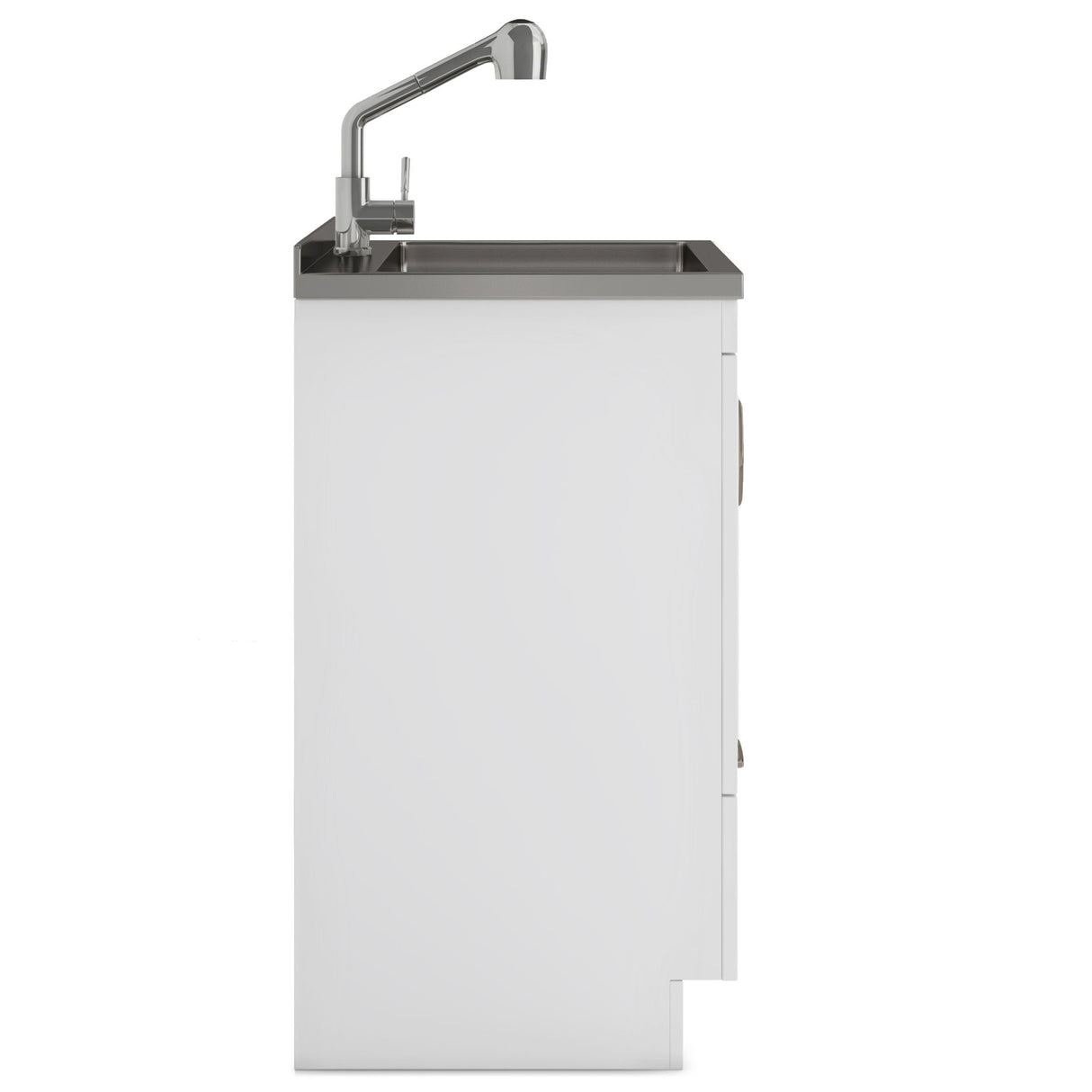 Cardinal - Laundry Cabinet With Faucet And Stainless Steel Sink - White by Simpli-Home | Bel Furniture