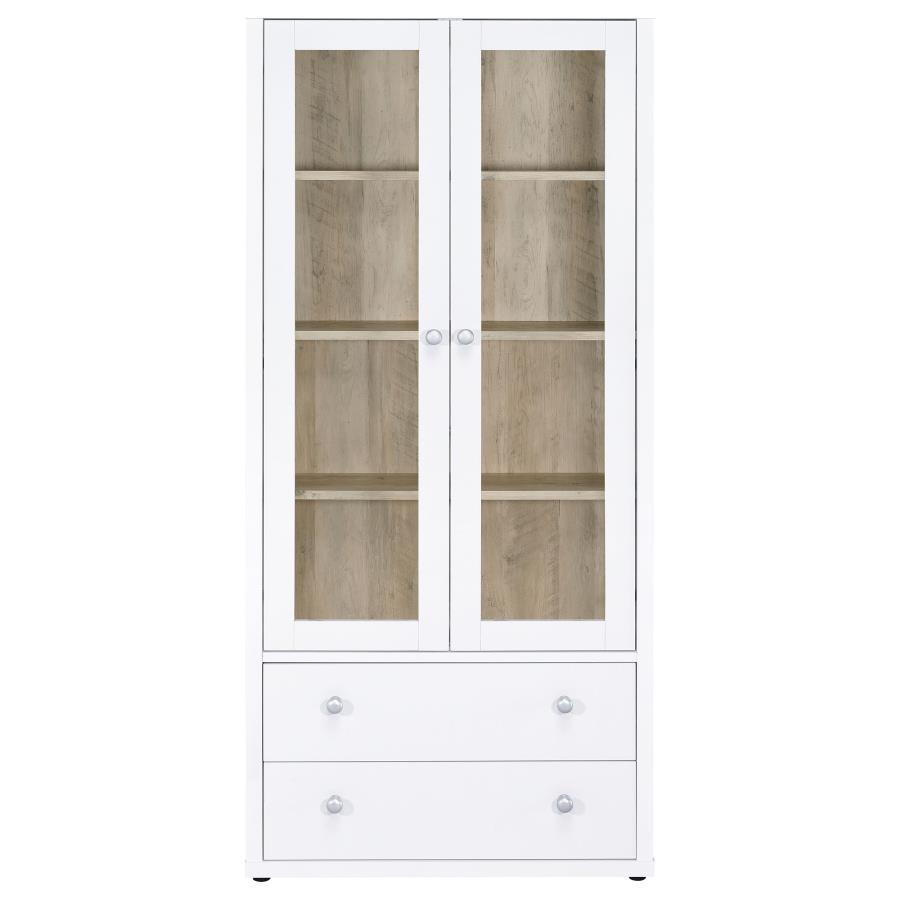 Hawthorne - 4-Shelf Glass Door Tall Cabinet With Drawers by Coaster Fine Furniture | Bel Furniture