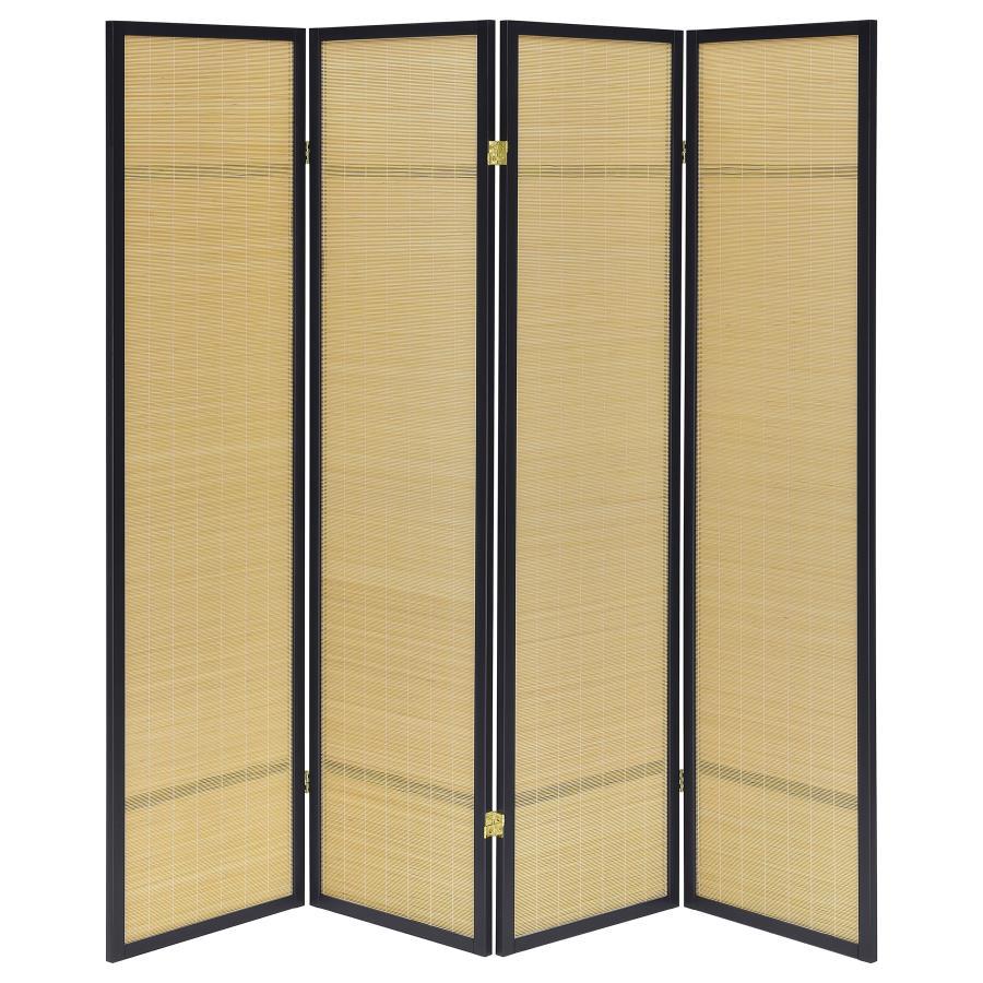 Pearce - 4-Panel Bamboo Room Divider Folding Screen - Natural by Coaster Fine Furniture | Bel Furniture