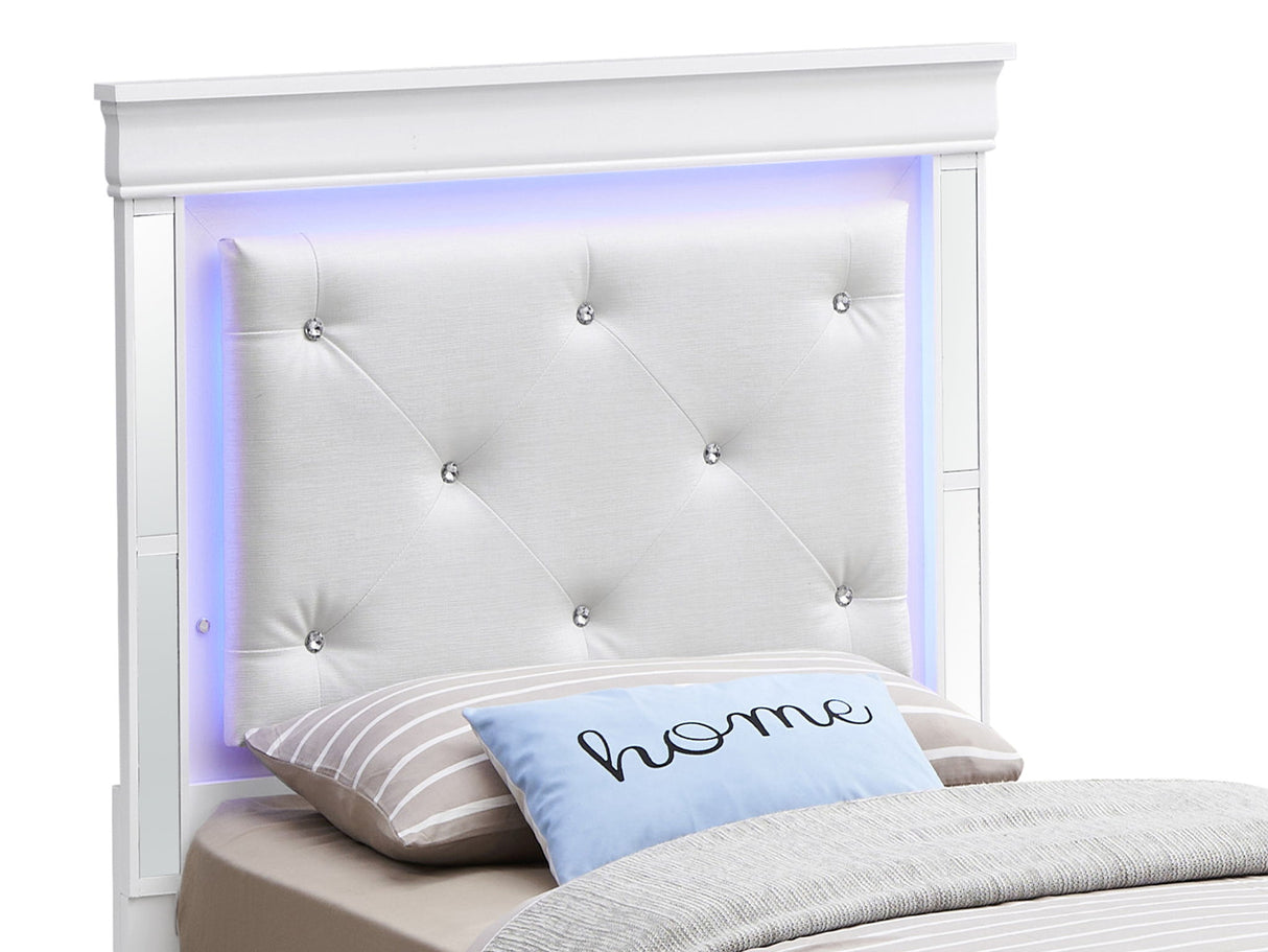 Bed With LED Light Accents Headboard - view 10