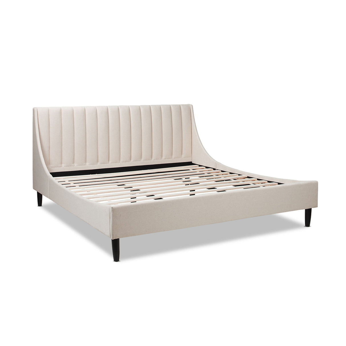 Aspen - King Vertical Tufted Headboard Platform Bed Set - Light Beige by Jennifer Taylor Home | Bel Furniture