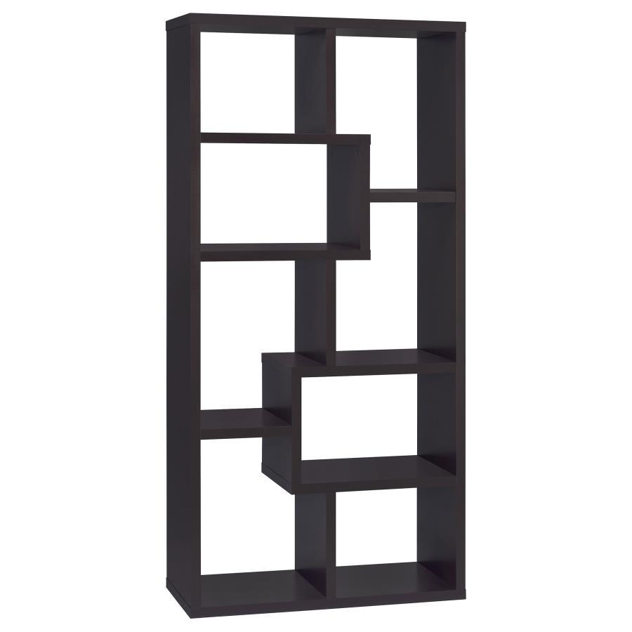 Theo - 6-Shelf Bookshelf Dark Brown by CoasterEveryday | Bel Furniture