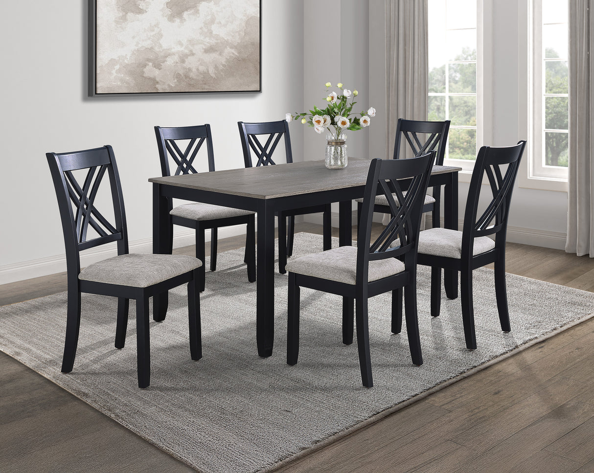 Eloise - 7 Piece Dinette Set - Charcoal / Gray