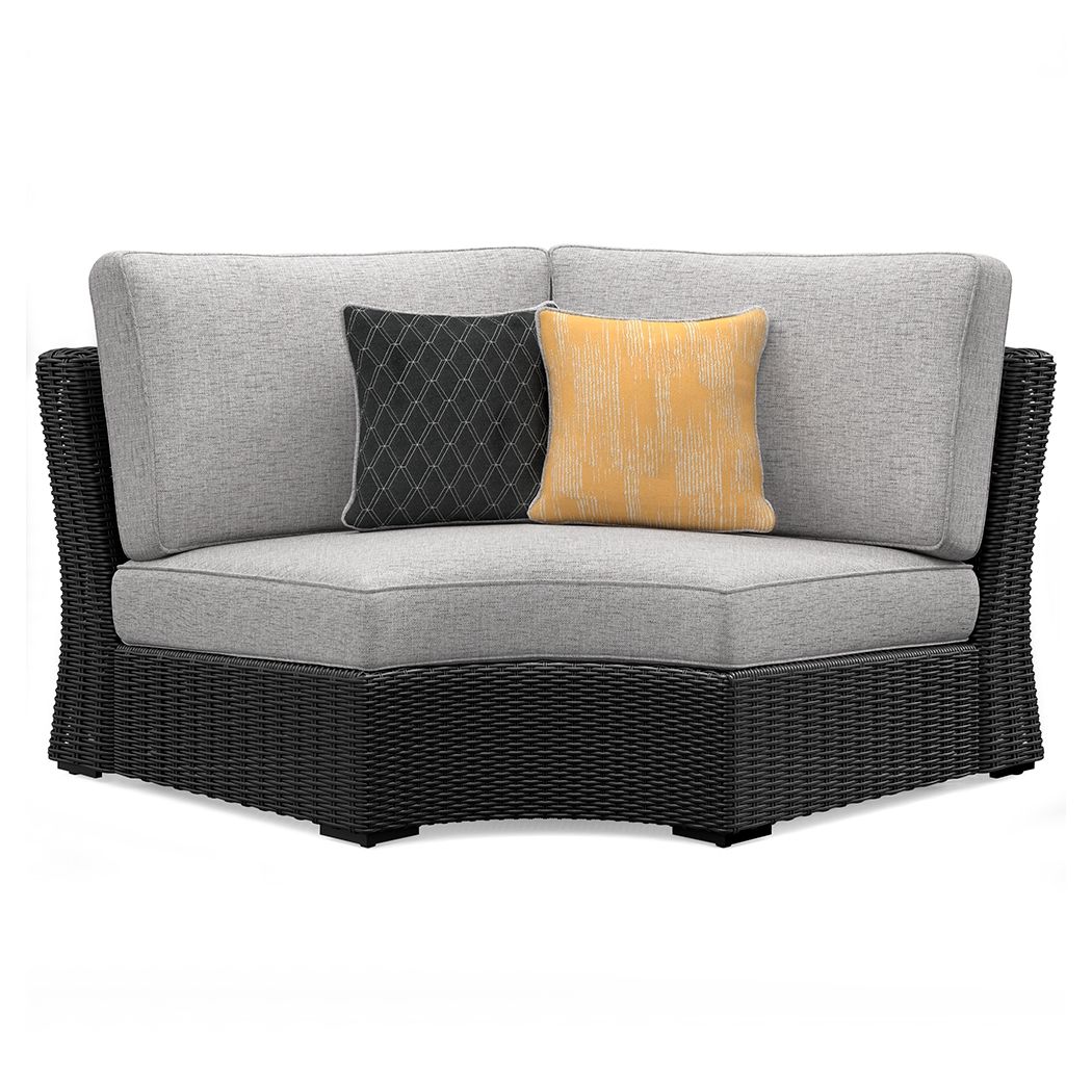 Beachcroft - 5-Piece Outdoor Sectional - Black / Light Gray