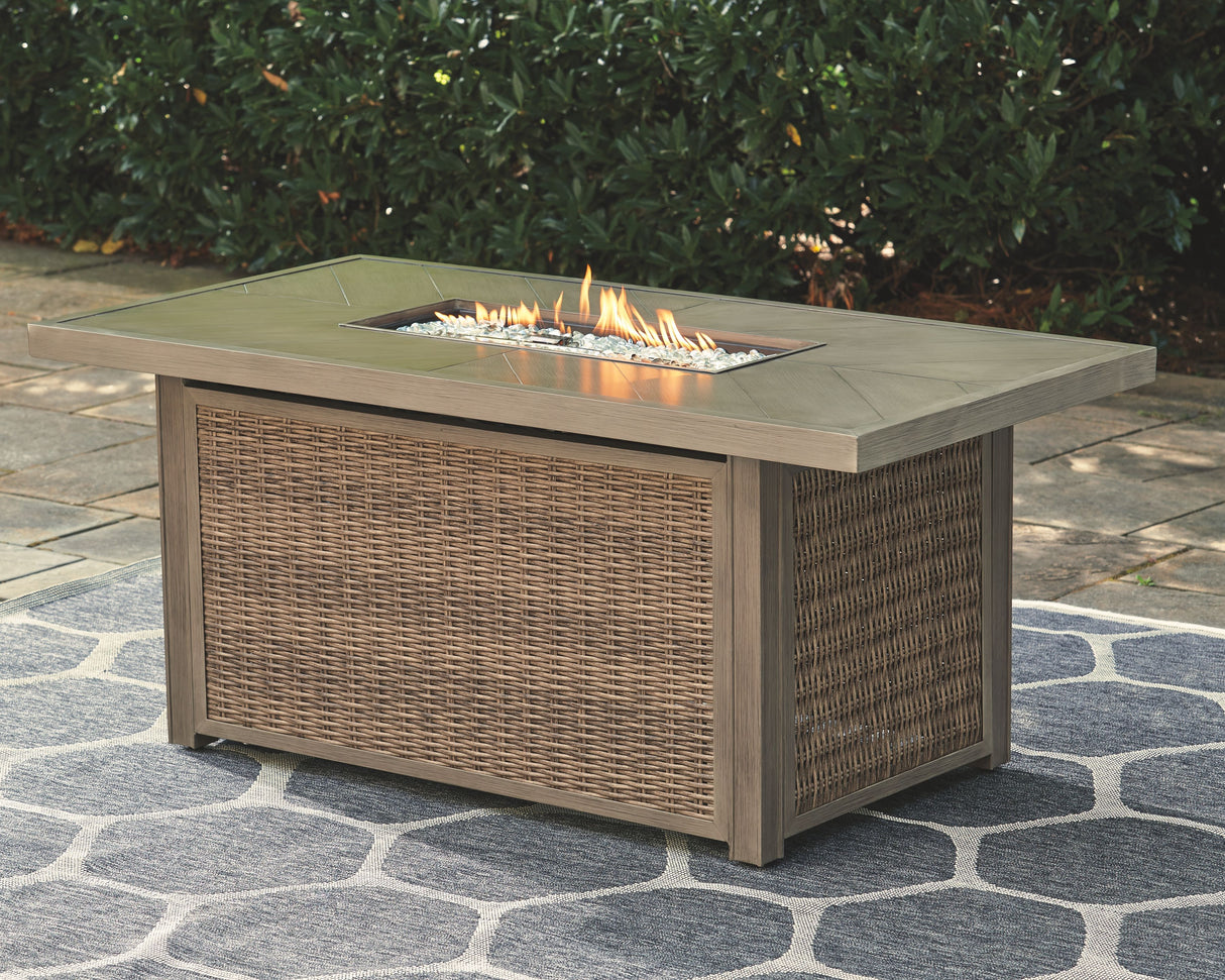 Beachcroft - Rectangular Fire Pit Table by Signature Design by Ashley® | Bel Furniture