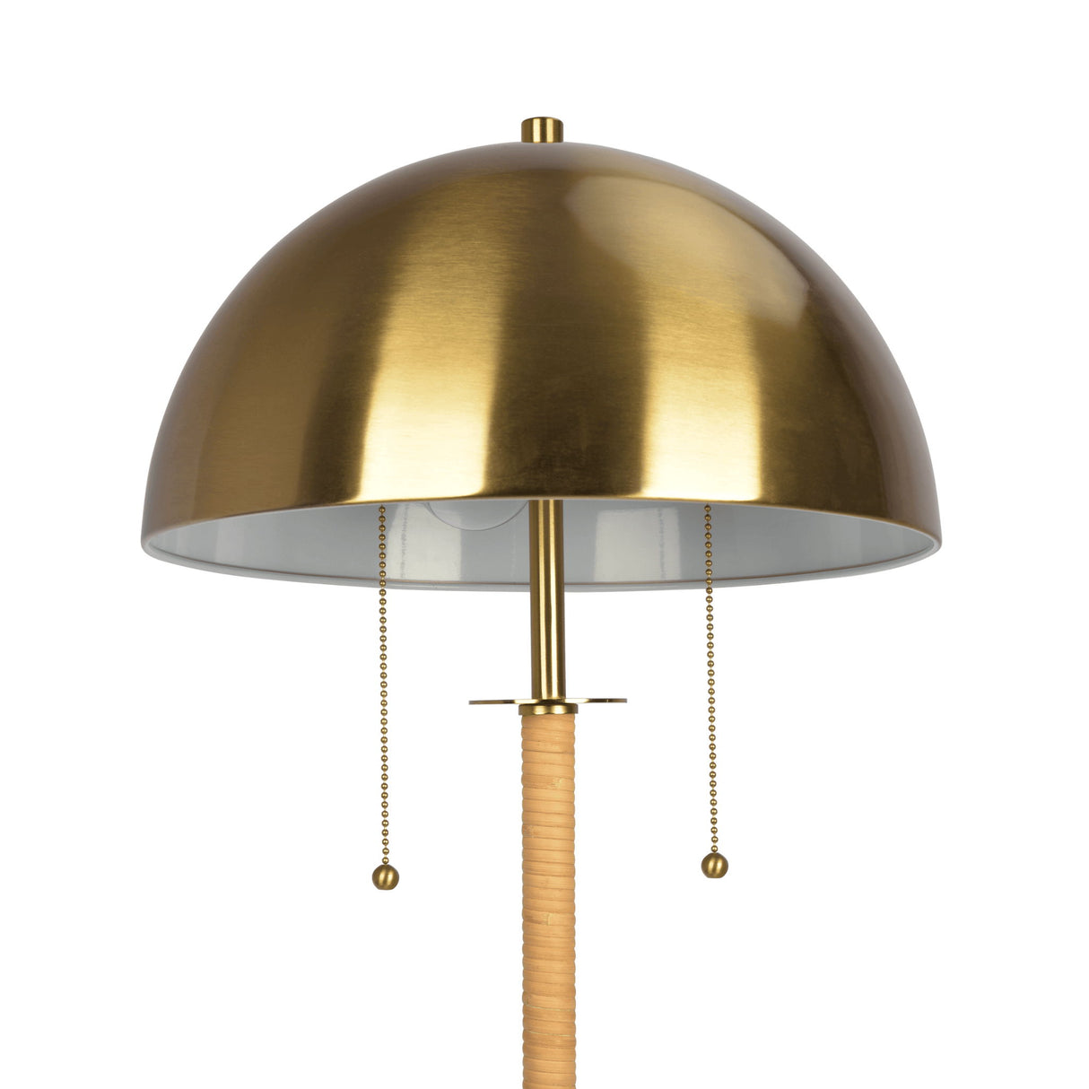 Allure - 2 Light Floor Lamp, Gold, Natural Tube, Double On / Off Pull Chain - Gold / Rattan by Ashcroft Furniture | Bel Furniture