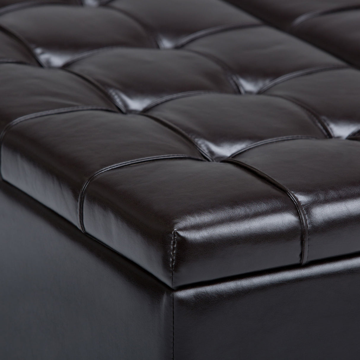 Harrison - Coffee Table Storage Ottoman - Tanners Brown by Simpli-Home | Bel Furniture