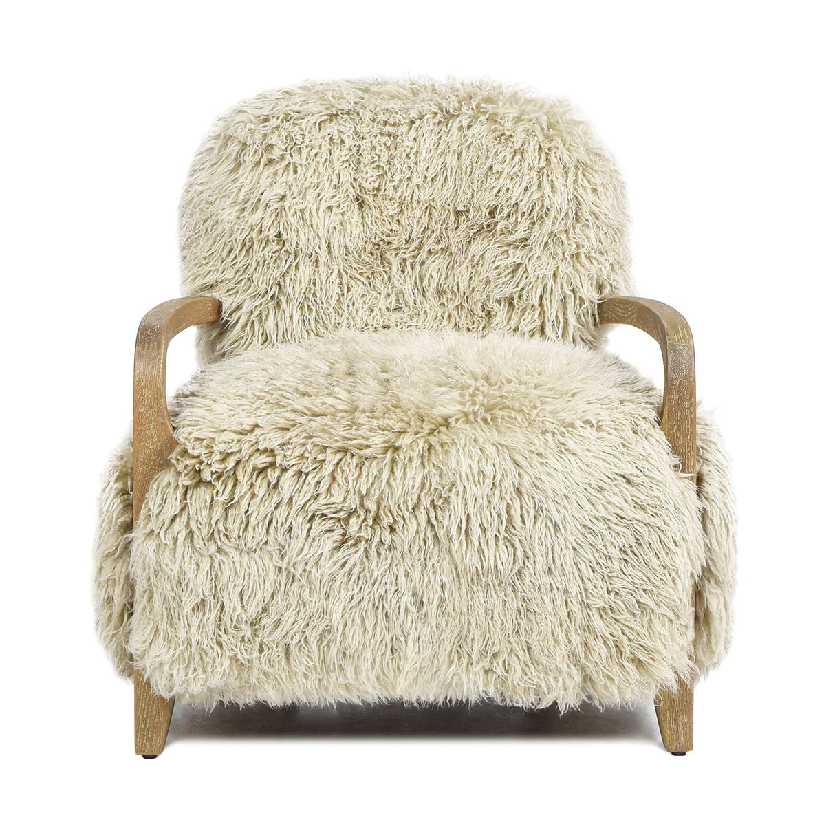 Enchante - New Zealand Sheepskin Accent Arm Chair - Taupe / Natural by Jennifer Taylor Home | Bel Furniture