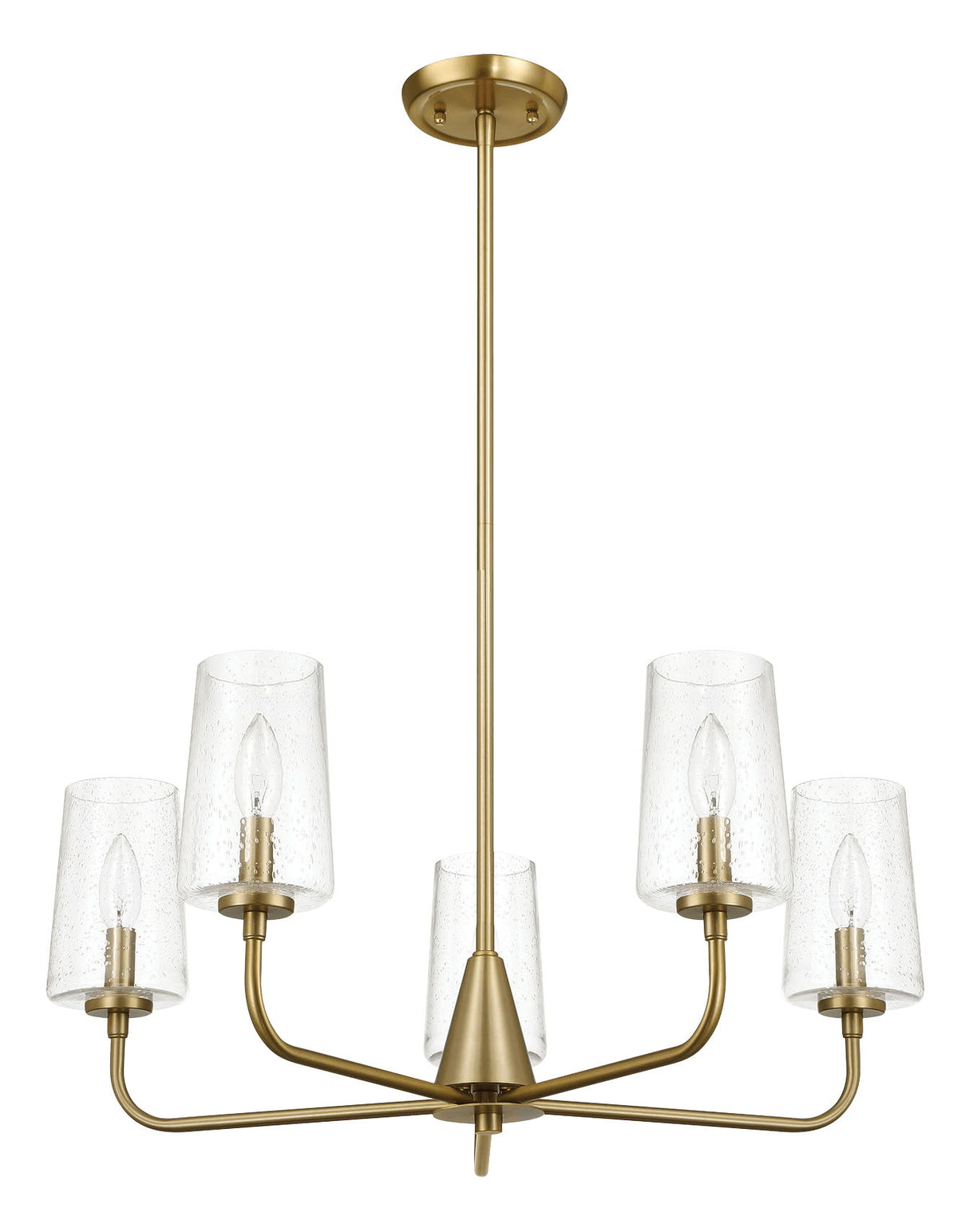 Dazzle - 5 Lights Chandelier With Clear Seeded Satin - Antique Brass / Clear / Gold by Ashcroft Furniture | Bel Furniture