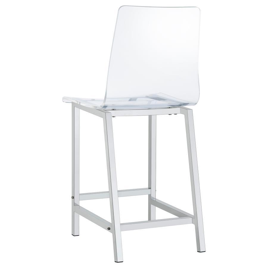 Juelia - Chrome Stools (Set of 2) by CoasterEssence | Bel Furniture