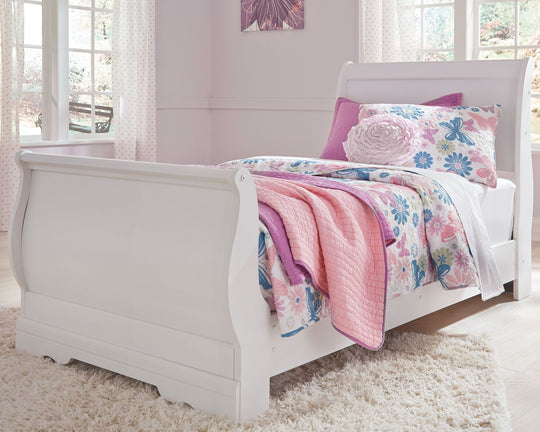 Anarasia - Sleigh Bed White by Signature Design by Ashley® | Bel Furniture
