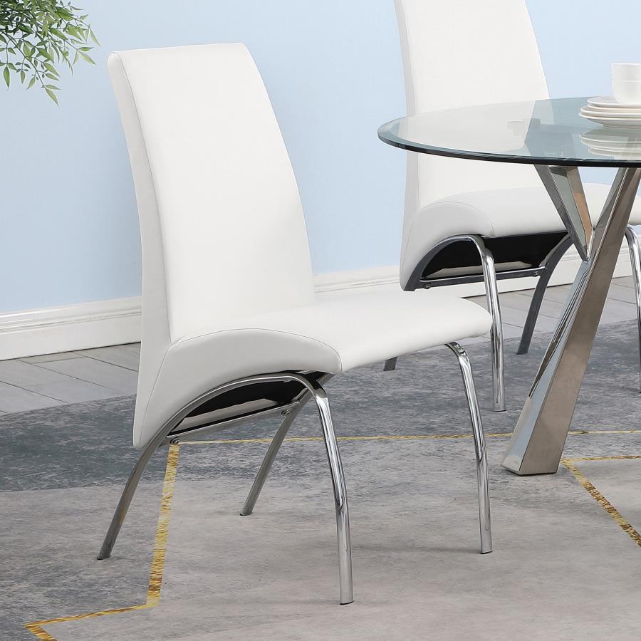 Bishop - Upholstered Dining Side Chair (Set of 2) - White by CoasterEssence | Bel Furniture
