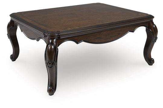 Maylee - Table With Cabriole Legs Dark Brown Cocktail Tables by Signature Design by Ashley® | Bel Furniture