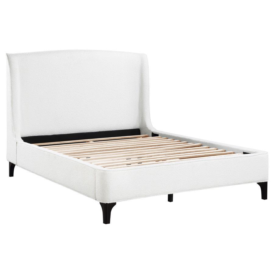 Mosby - Upholstered Wingback Bed White King by Coaster Fine Furniture | Bel Furniture