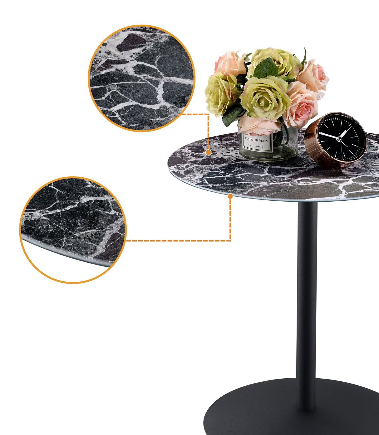 Circa - 17.5" End Table With Marble Textured Top by Lilola Home | Bel Furniture